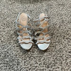 Silver sparkle heels
